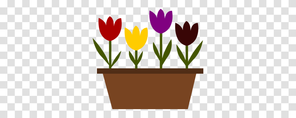 Free Clip Art Flowers In Pots, Plant, Blossom, Tulip, Petal Transparent Png