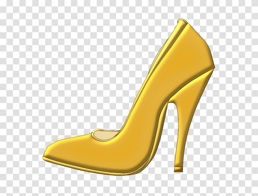 Free Clip Art Golden Shoe, Apparel, Footwear, High Heel Transparent Png