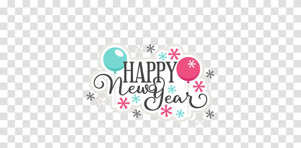 Free Clip Art Happy New Year 2019 Cute Happy New Year Clip Art, Text, Graphics, Floral Design, Pattern Transparent Png