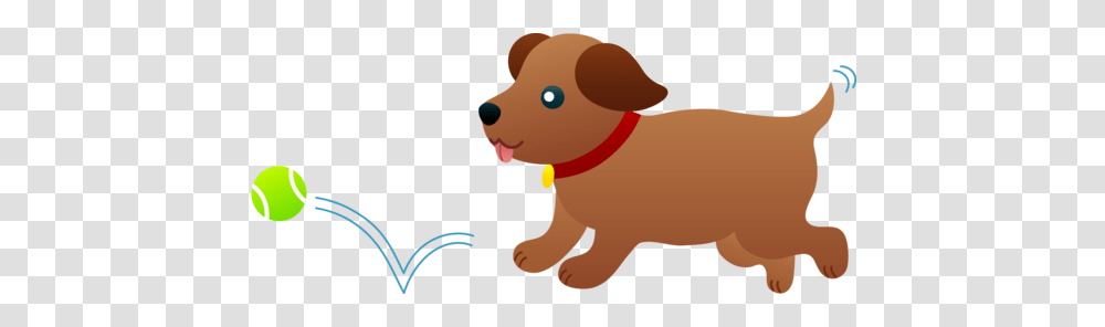 Free Clip Art Of A Cute Brown Puppy Chasing After A Tennis Ball, Mammal, Animal, Pet, Canine Transparent Png