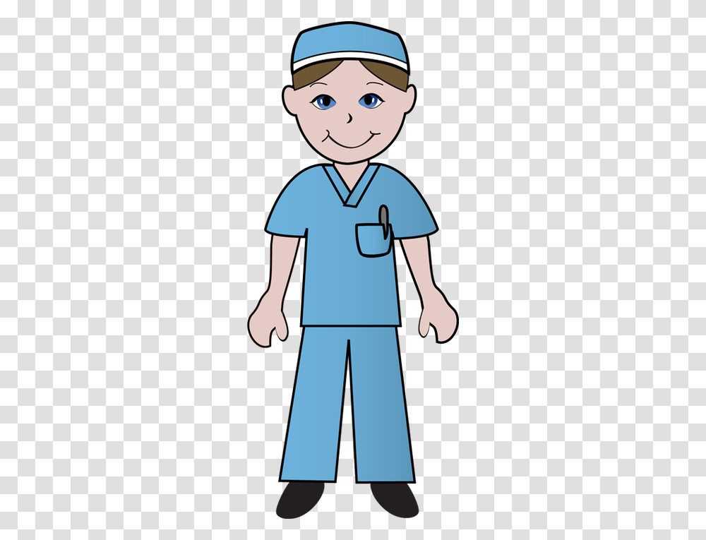 Free Clip Art Of Doctors And Nurses Nurse In Blue Scrubs, Person, Human, Surgeon Transparent Png