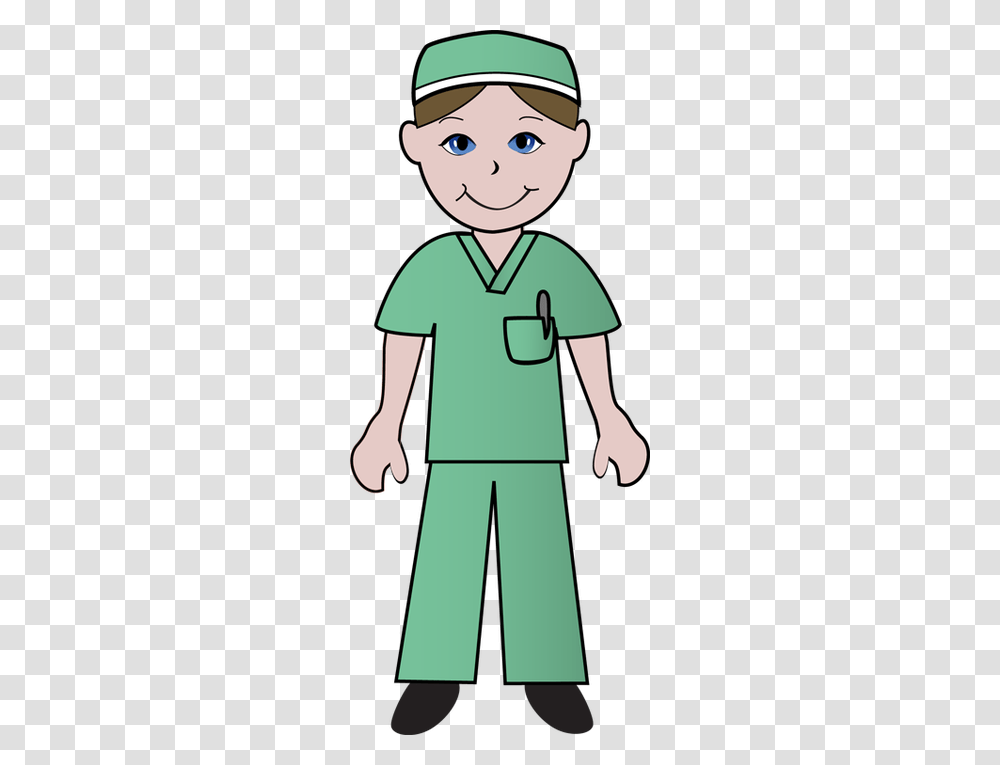 Free Clip Art Of Doctors And Nurses Nurse In Green Scrubs, Sleeve, Person, Surgeon Transparent Png