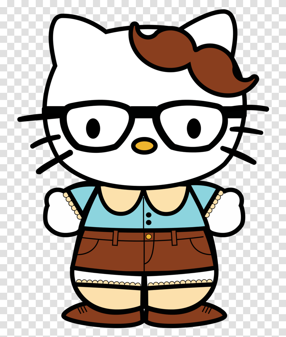 Free Clip Art Of Hello Kitty Clipart 4 Nerd, Stencil, Boy, Doodle, Drawing Transparent Png
