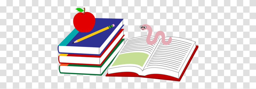 Free Clip Art Of School Text Books With A Pencil, Flyer, Poster, Paper, Advertisement Transparent Png