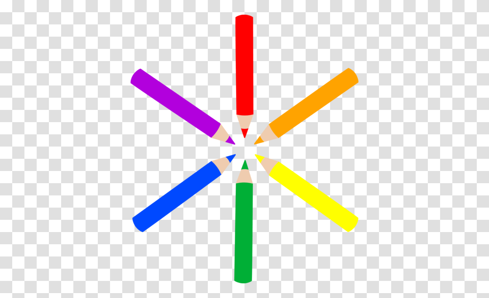 Free Clip Art Of Six Colored Art Pencils In A Circle Tiny Tots, Scissors, Blade, Weapon, Weaponry Transparent Png