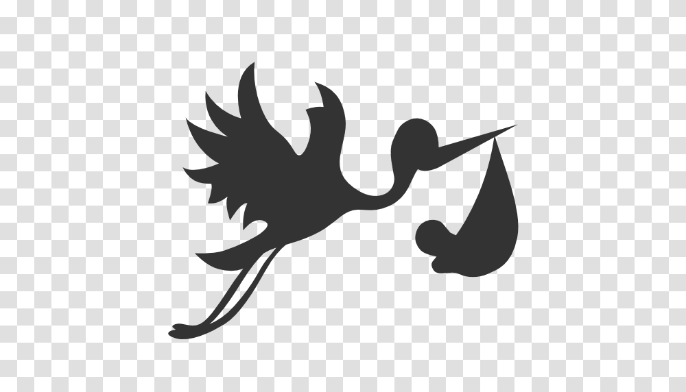 Free Clip Art Stork Baby Girl, Leaf, Plant, Stencil, Silhouette Transparent Png