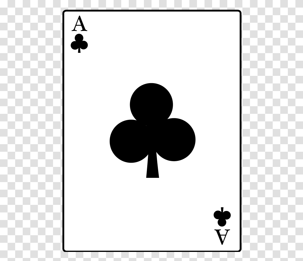 Free Clipart Ace Of Clubs Casino, Number, Stencil Transparent Png