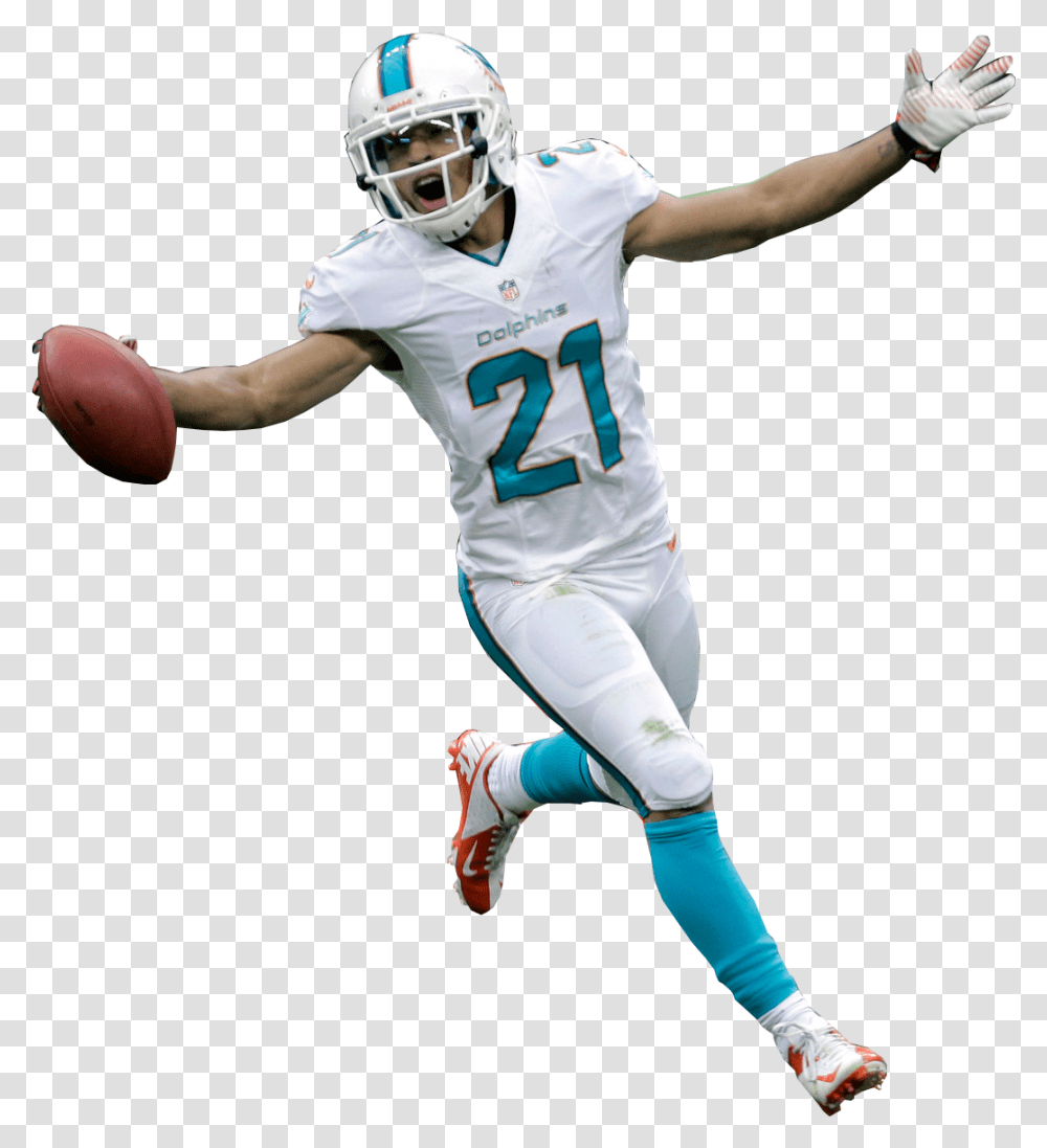 Free Clipart American Football Punter Black And White Miami Dolphins Player, Clothing, Apparel, Helmet, Person Transparent Png