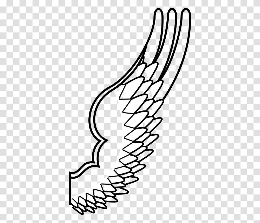 Free Clipart Archaic Drawing Of A Bird Wing Purzen, Arrow, Stencil Transparent Png