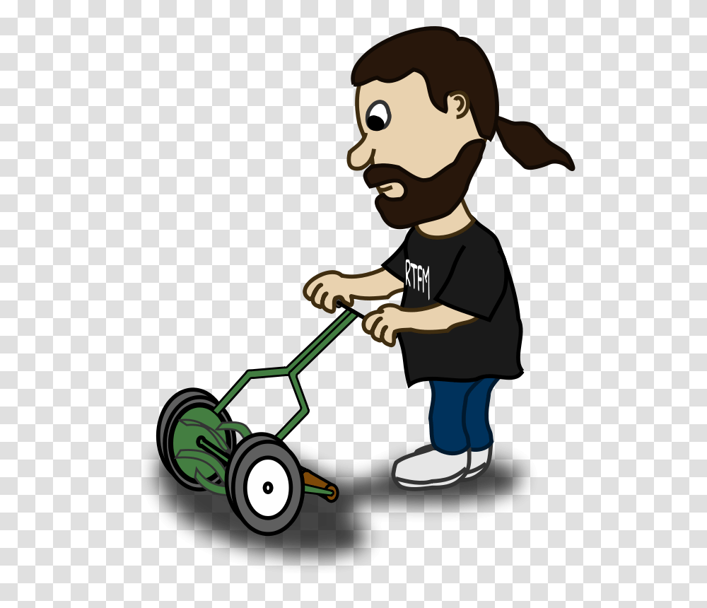 Free Clipart Comic Characters Guy Pushing Reel Mower Bnielsen, Tool, Lawn Mower, Person, Human Transparent Png