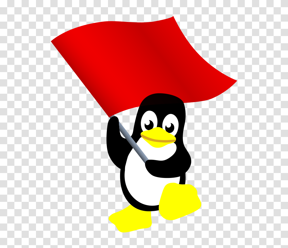 Free Clipart Commie Tux Worker, Parade, Flag Transparent Png