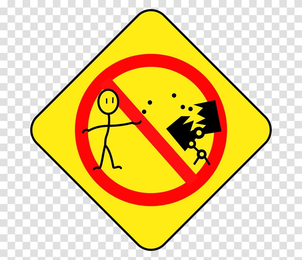 Free Clipart Dont Feed The Bots, Sign, Road Sign, Triangle Transparent Png