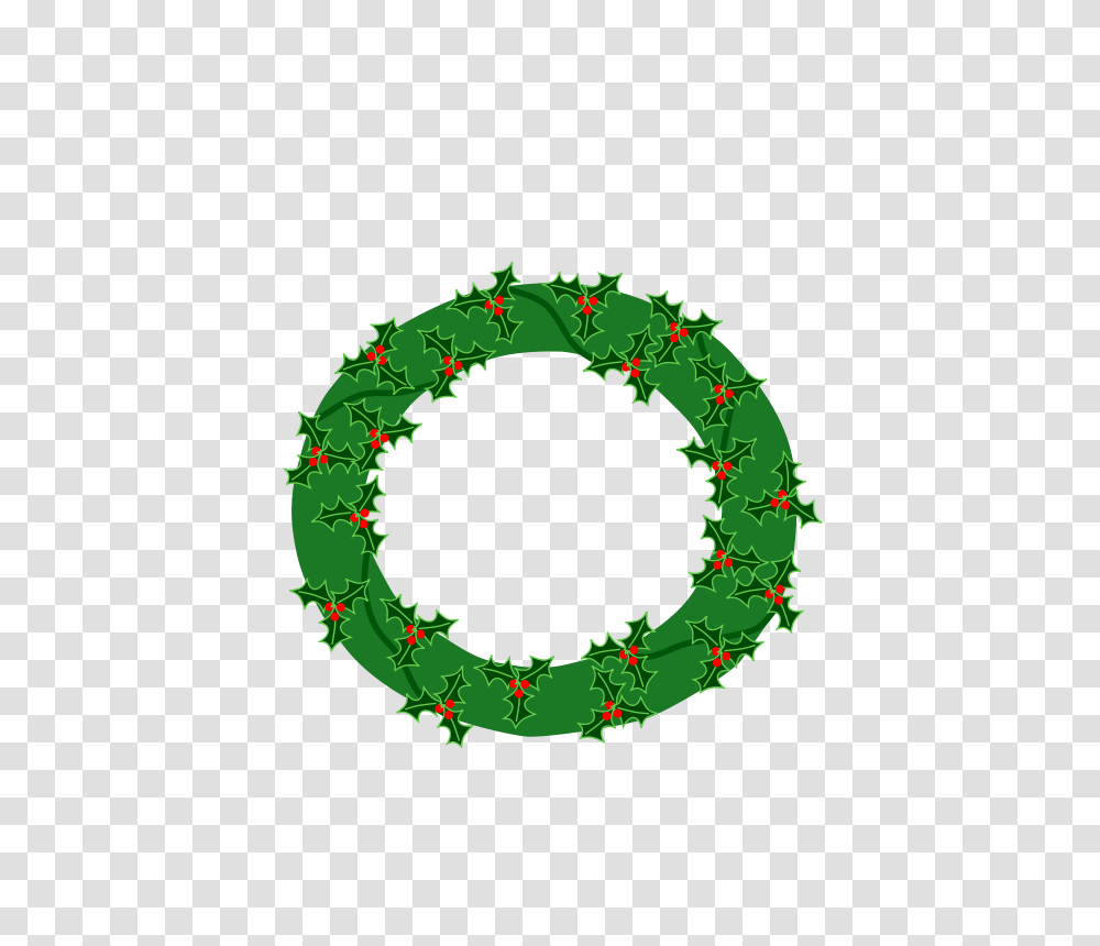 Free Clipart Evergreen Wreath With Large Holly Anonymous Transparent Png