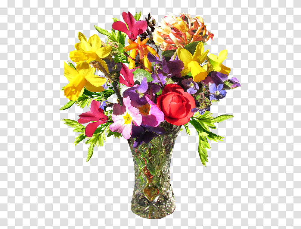Free Clipart Flower Arrangements Flower With Vase, Plant, Blossom, Flower Bouquet, Rose Transparent Png