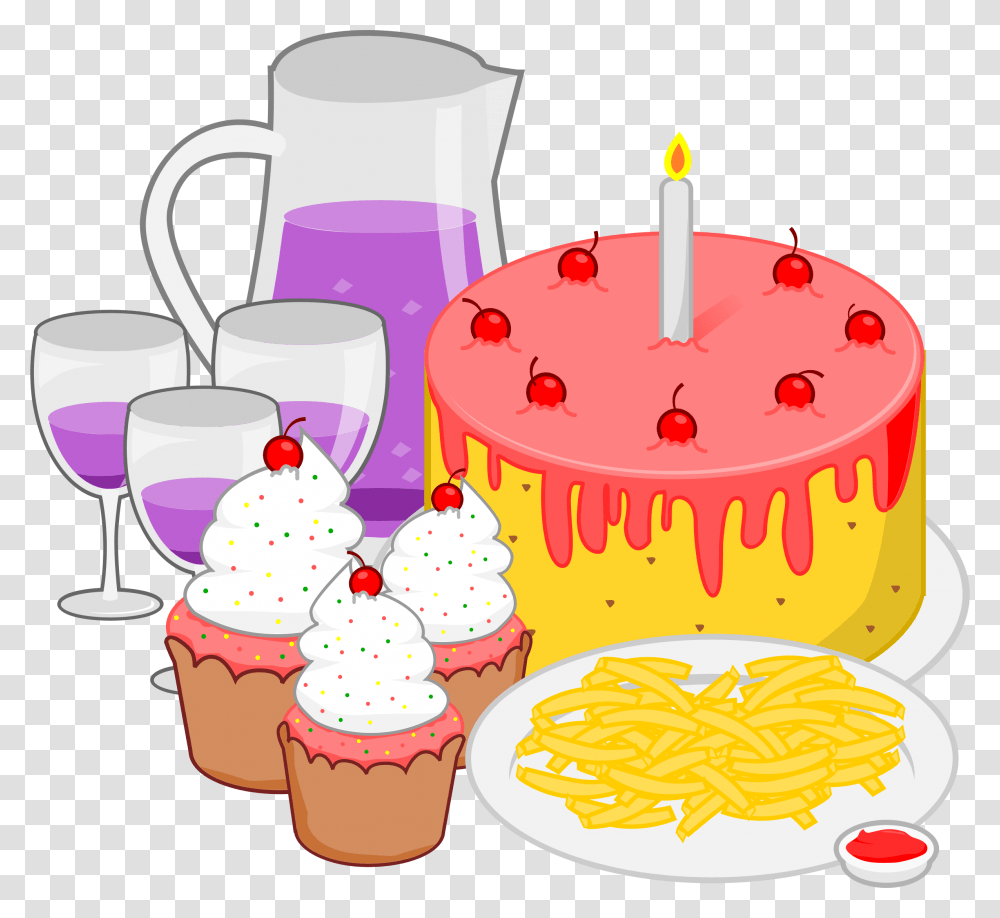 Free Clipart For Food Clip Download Celebration Party Food Clipart, Cupcake, Cream, Dessert, Birthday Cake Transparent Png