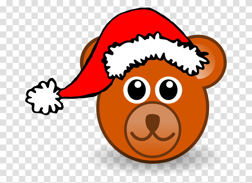 Free Clipart Funny Teddy Bear Face Brown With Santa Claus Hat, Angry Birds, Sweets, Food, Confectionery Transparent Png