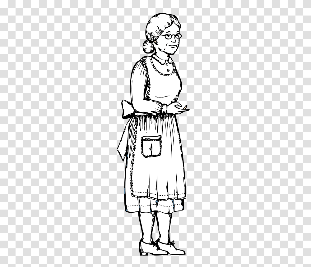 Free Clipart Grandma, Person, Human, Waiter, Standing Transparent Png