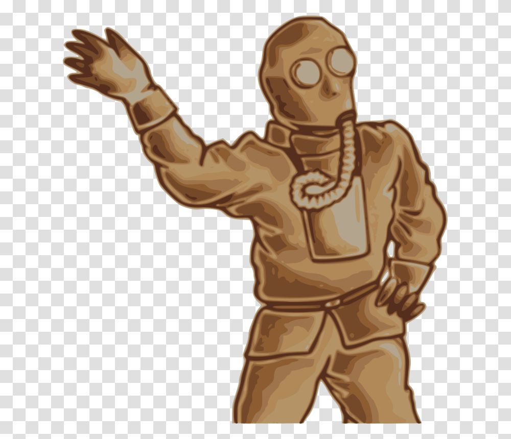 Free Clipart Japanese Gas Mask Man, Person, Human, Astronaut, Hand Transparent Png