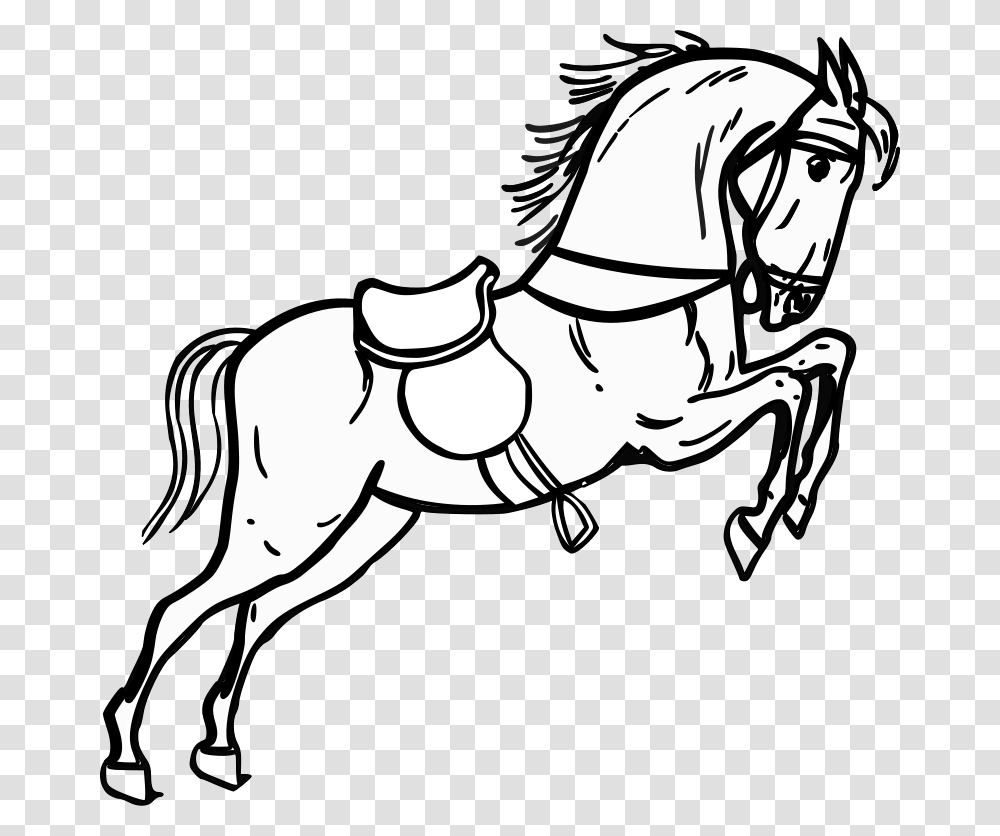 Free Clipart Jumping Horse Outline Warszawianka, Stencil, Person, People, Animal Transparent Png