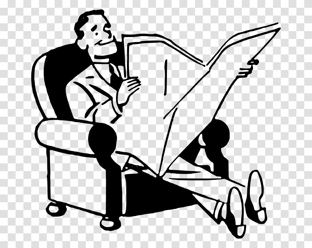 Free Clipart Man Reading Newspaper Liftarn, Gray, World Of Warcraft Transparent Png