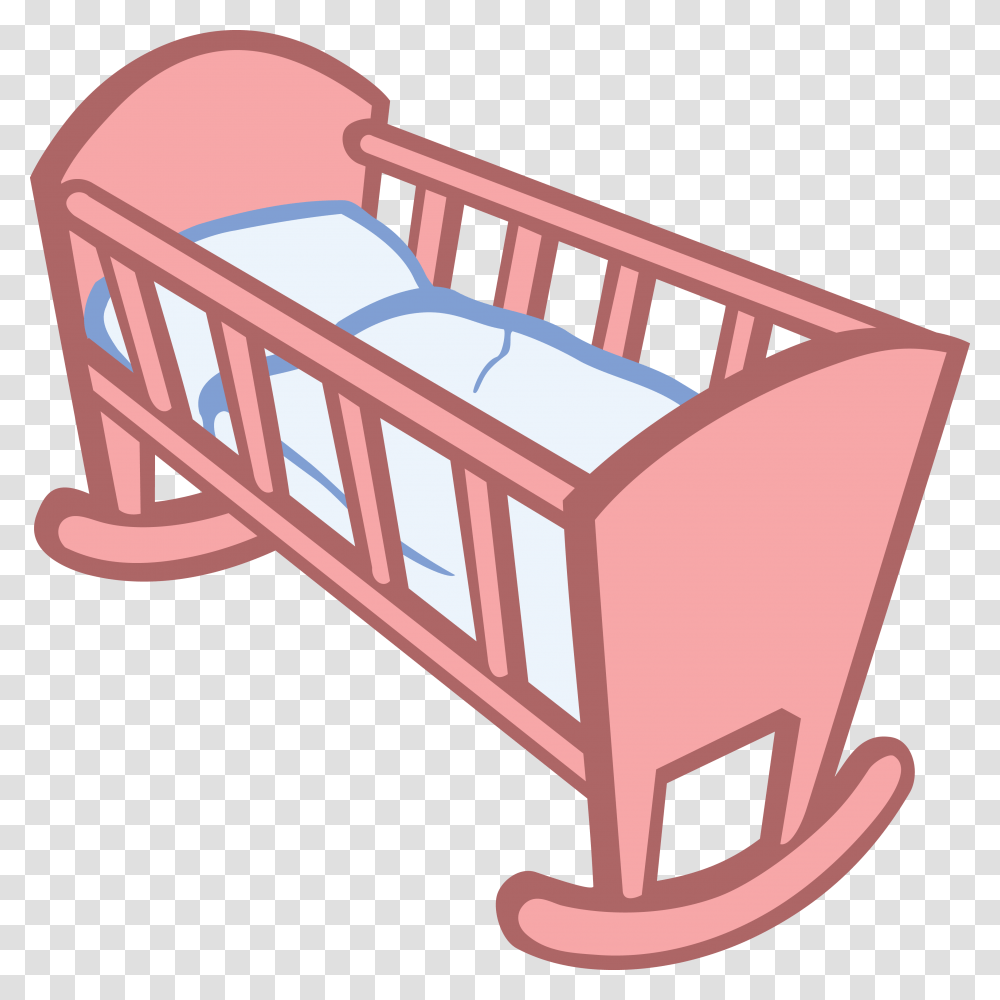 Free Clipart Of A Baby Crib Cradle Clip Art, Furniture Transparent Png