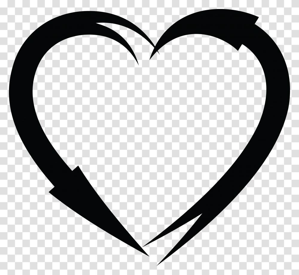 Free Clipart Of A Black And White Heart Frame Of Arrows, Armor, Mailbox, Letterbox Transparent Png
