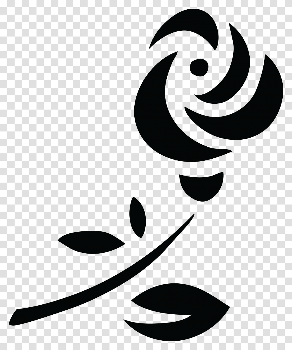 Free Clipart Of A Black And White Rose, Spiral, Face Transparent Png