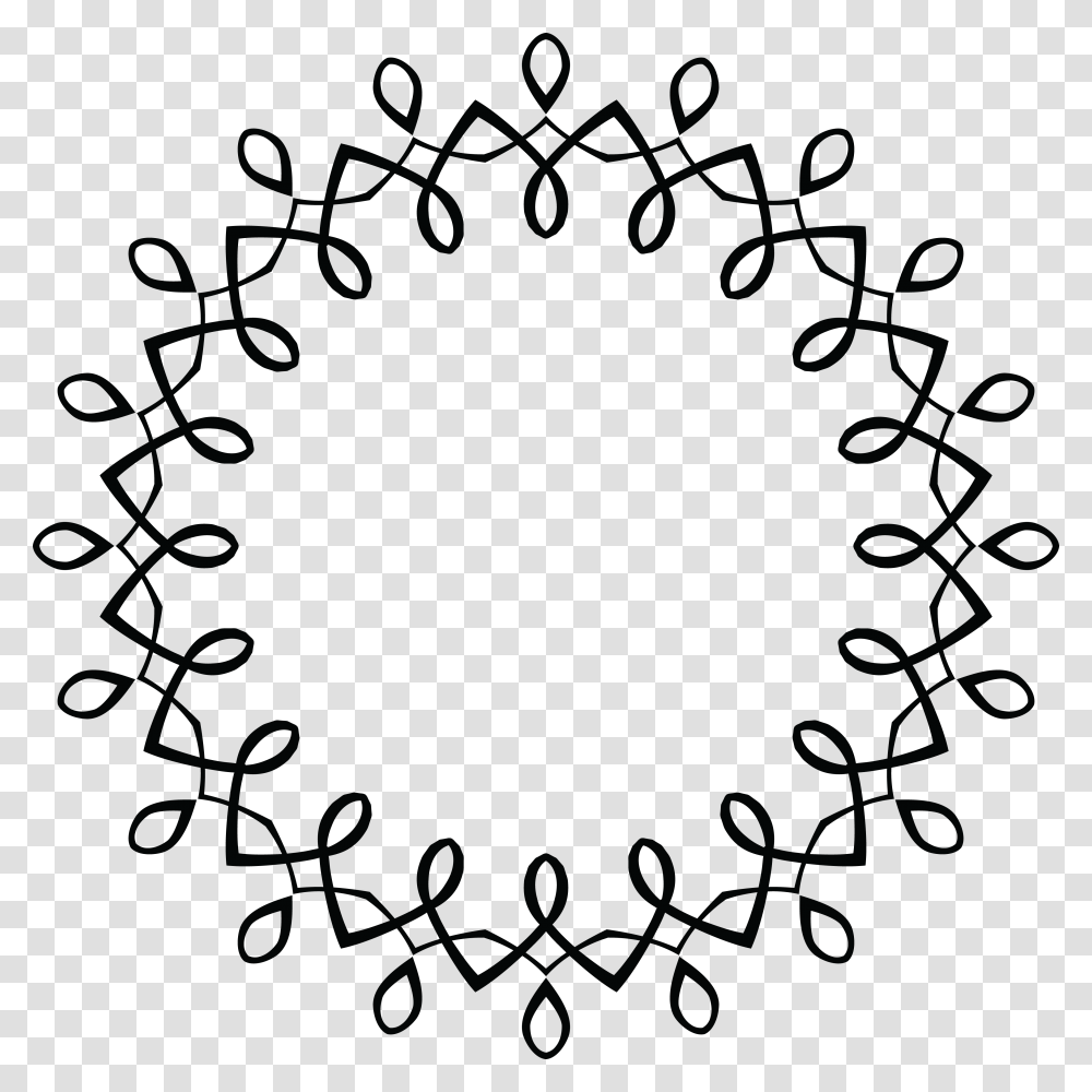 Free Clipart Of A Black And White Round Invitation Border, Alphabet, Number Transparent Png