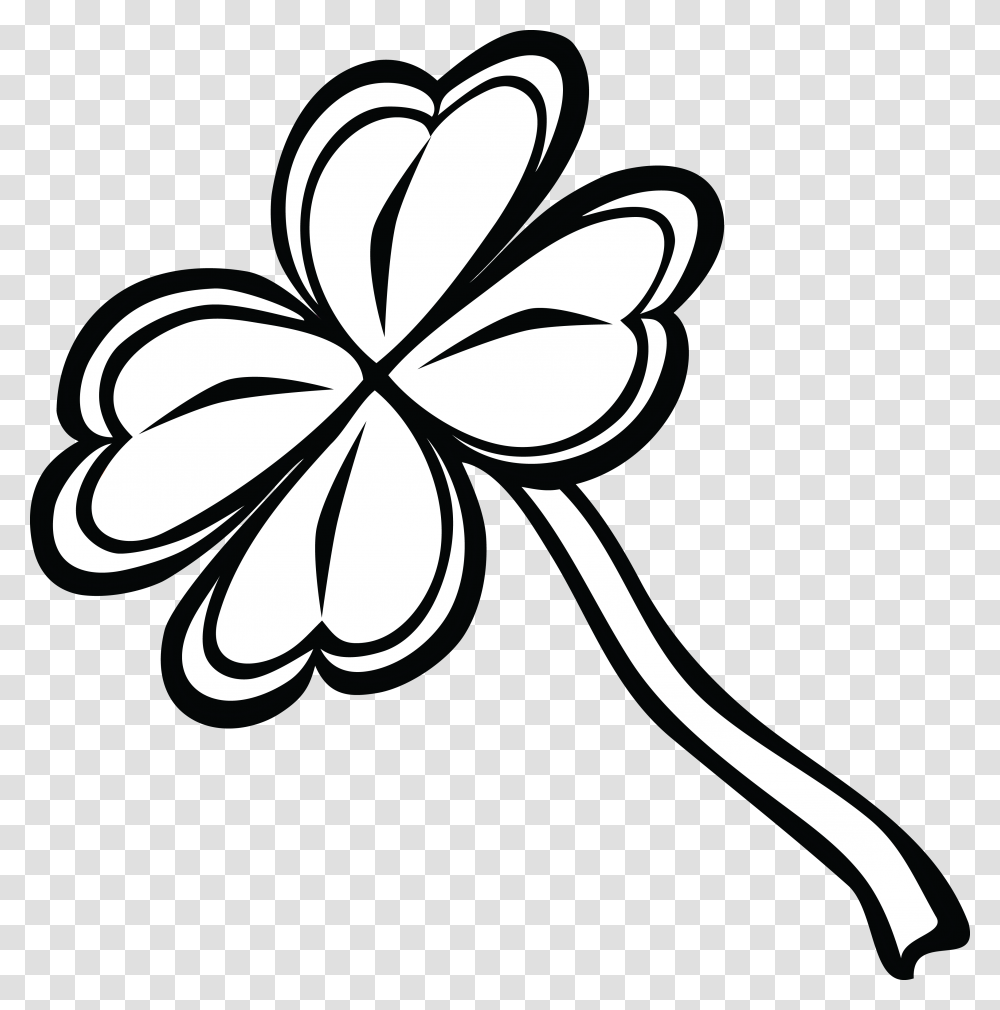 Free Clipart Of A Black And White St Paddy S Day, Floral Design, Pattern, Stencil Transparent Png