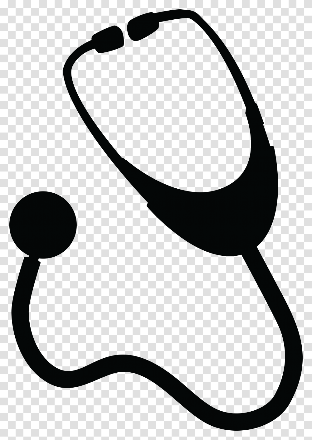 Free Clipart Of A Black And White Stethoscope, Label, Electronics, Computer Transparent Png