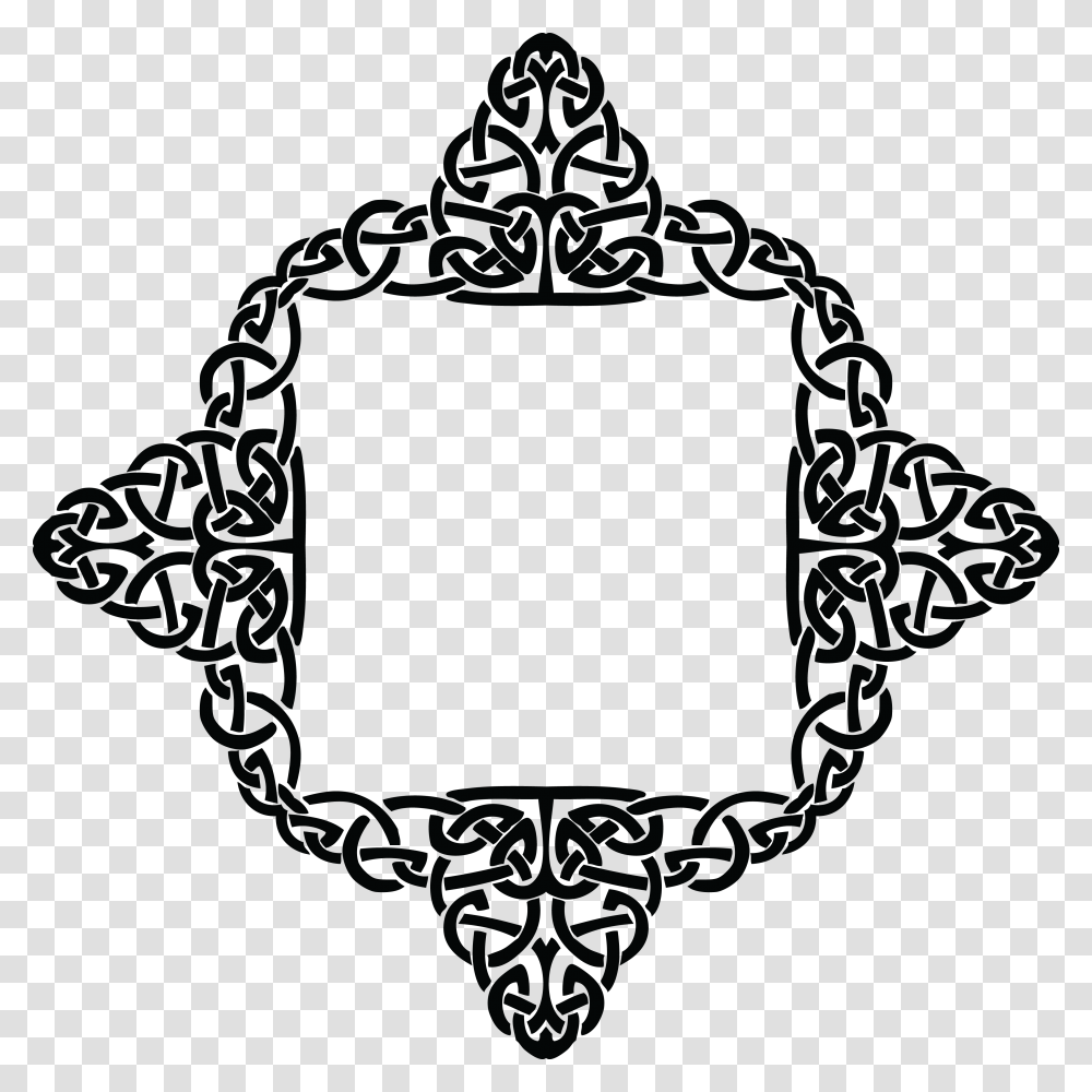 Free Clipart Of A Celtic Diamond Frame Border Design Element, Star Symbol, Cross Transparent Png