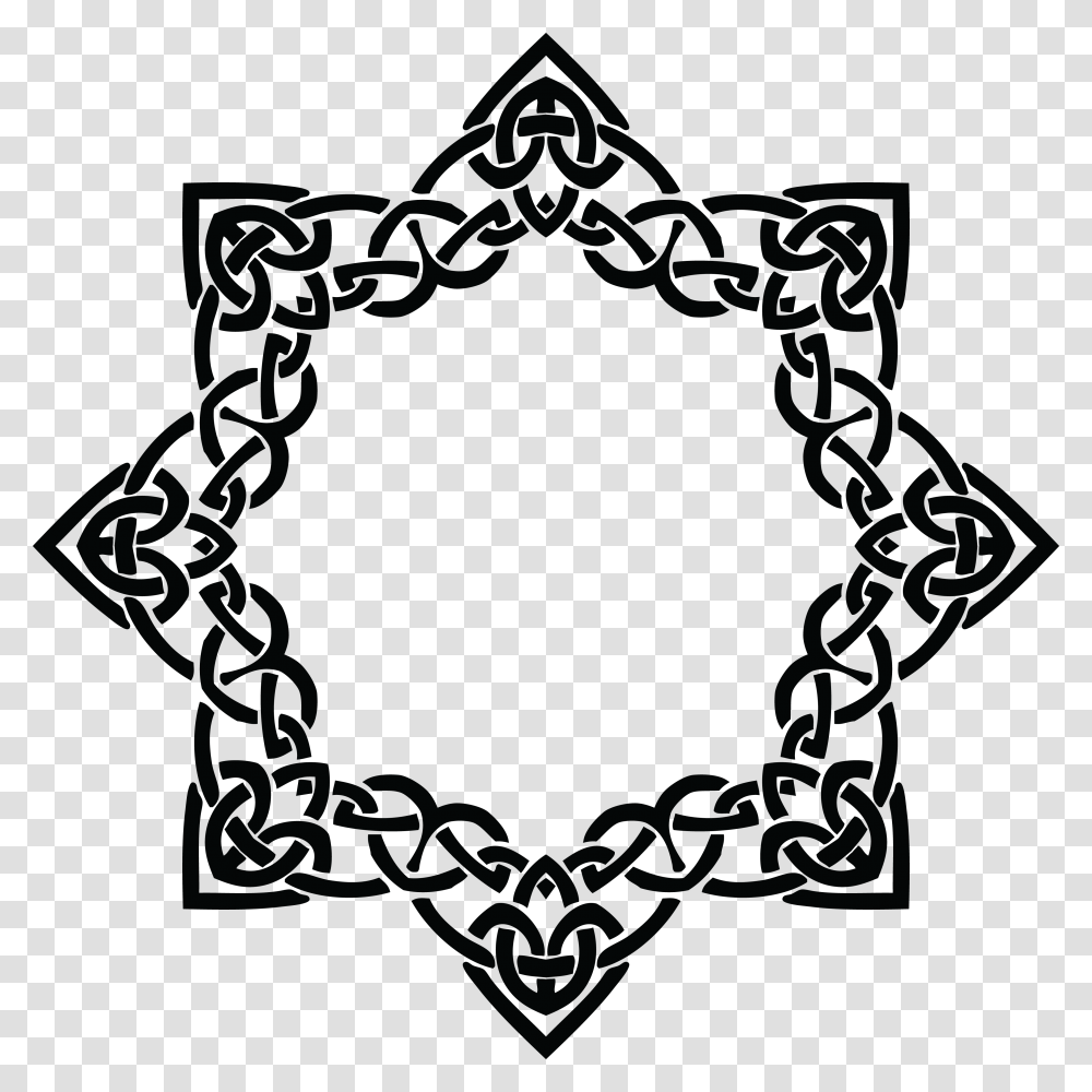 Free Clipart Of A Celtic Frame Border Design Element In Black, Cross, Triangle Transparent Png