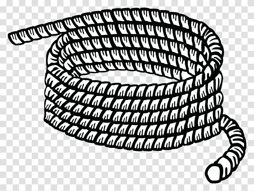 Free Clipart Of A Coil Rope Rope Black And White Clipart, Hose, Rug Transparent Png
