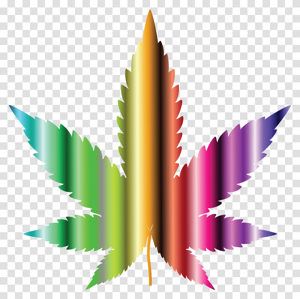 Free Clipart Of A Colorful Psychedelic Pot Leaf, Plant, Star Symbol, Maple Leaf Transparent Png