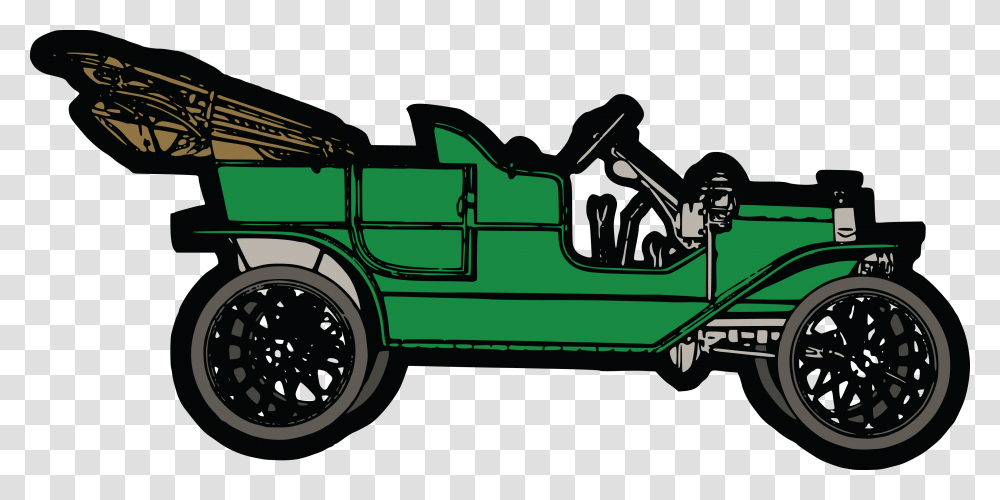Free Clipart Of A Convertible Green Vintage Car, Vehicle, Transportation, Automobile, Model T Transparent Png