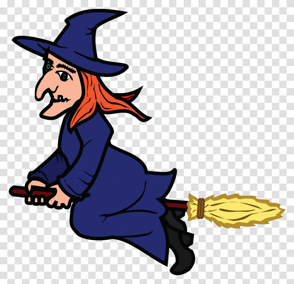 Free Clipart Of A Flying Witch, Apparel, Hat, Person Transparent Png