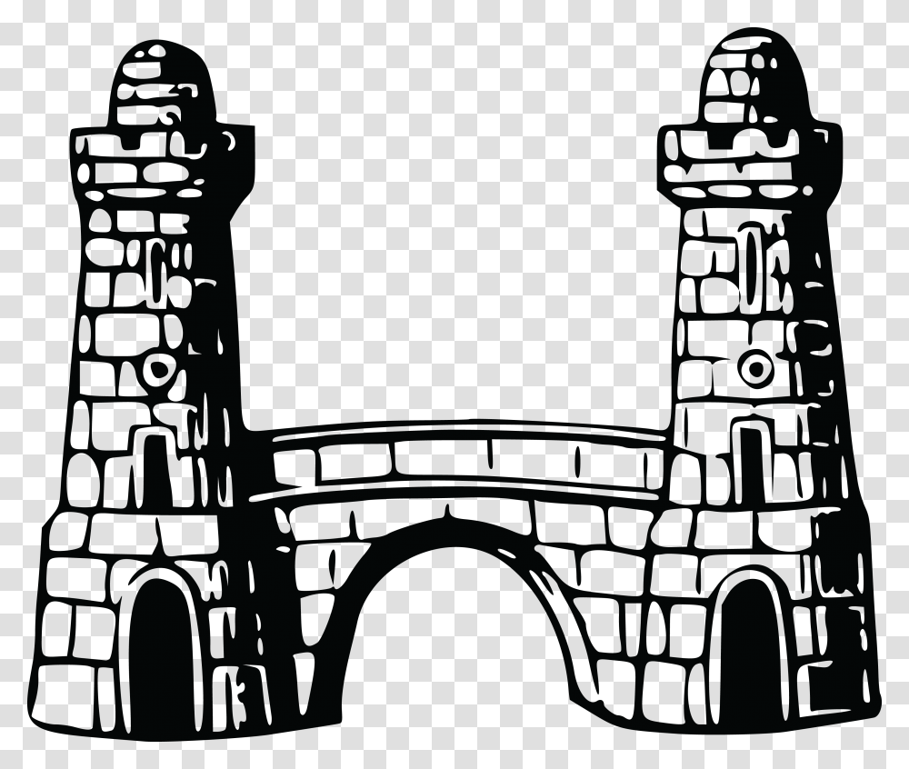 Free Clipart Of A Fortress Bridge, Silhouette, Tower, Architecture, Building Transparent Png