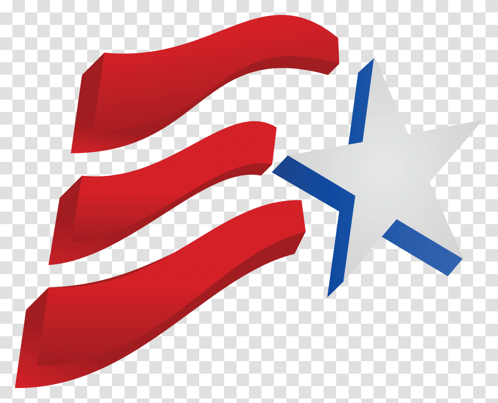 Free Clipart Of A Fourth Of July Star And American Flag, Axe, Tool, Star Symbol Transparent Png