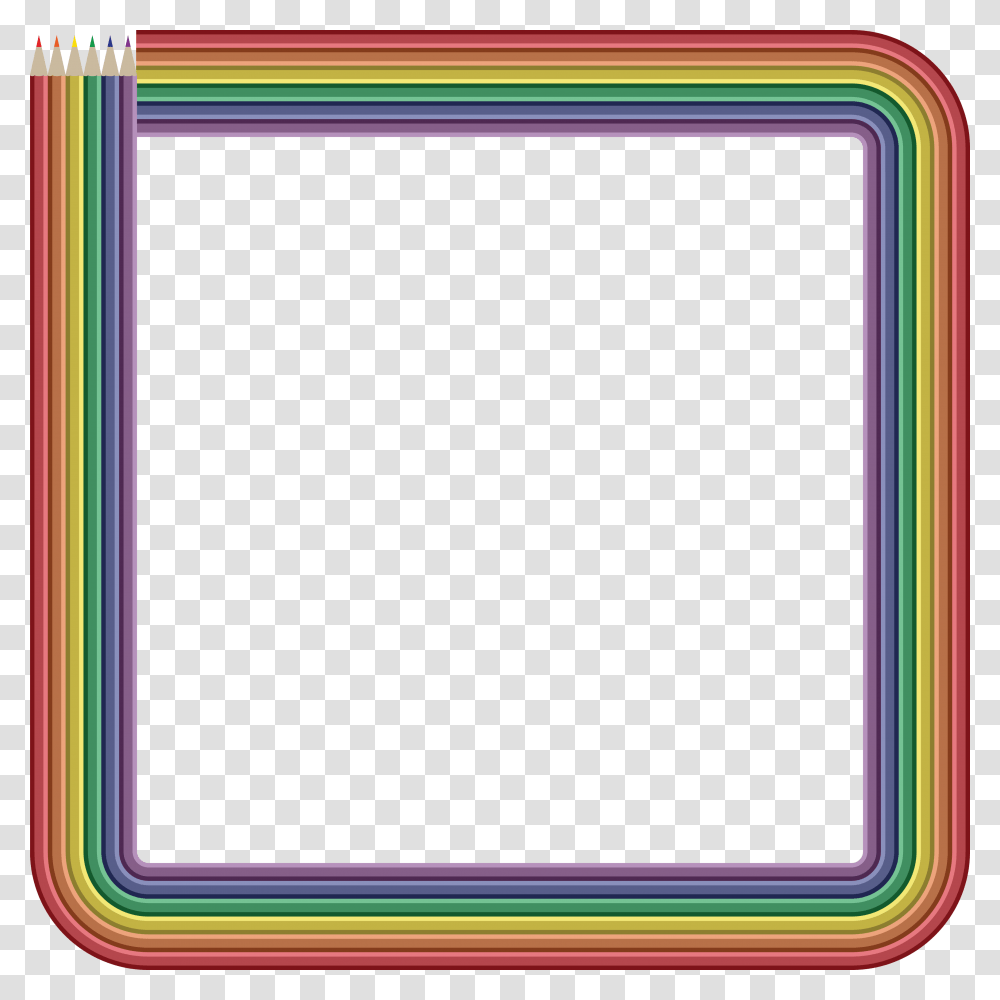 Free Clipart Of A Frame Of Colored Pencils, Monitor, Screen, Electronics Transparent Png