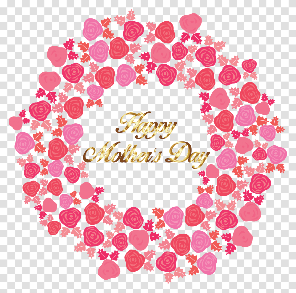 Free Clipart Of A Gold Happy Mothers Day Greeting In Background Mothers Day, Rug, Wreath Transparent Png
