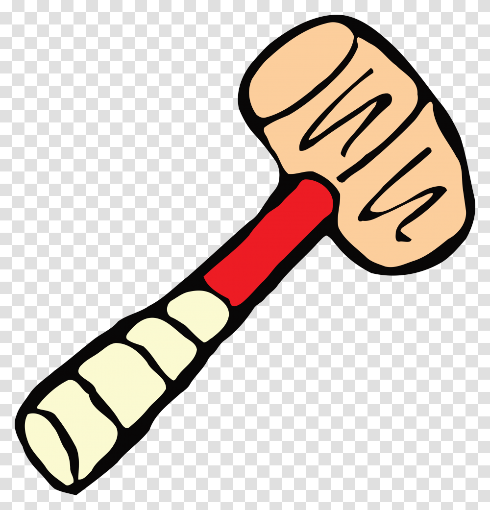 Free Clipart Of A Hammer Hammer Drawn, Tool, Mallet, Hand Transparent Png