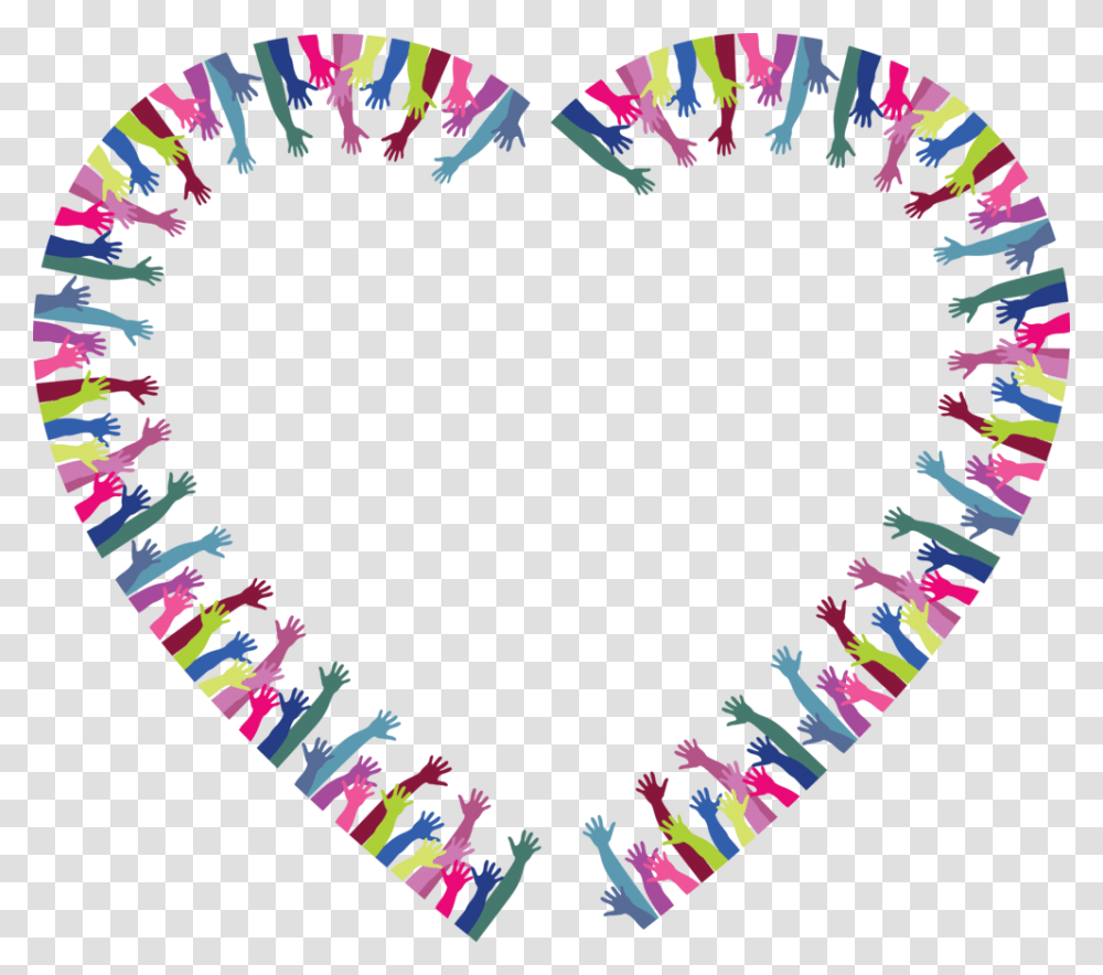 Free Clipart Of A Heart Frame Of Hands Hands Heart Frame, Rug, Costume Transparent Png