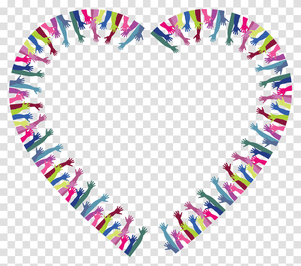 Free Clipart Of A Heart Frame Of Hands, Rug, Label Transparent Png