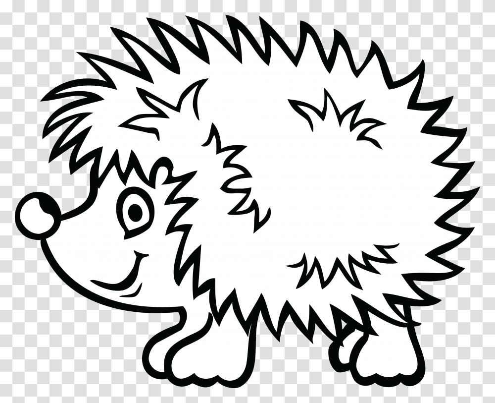 Free Clipart Of A Hedgehog, Stencil, Tree, Plant Transparent Png