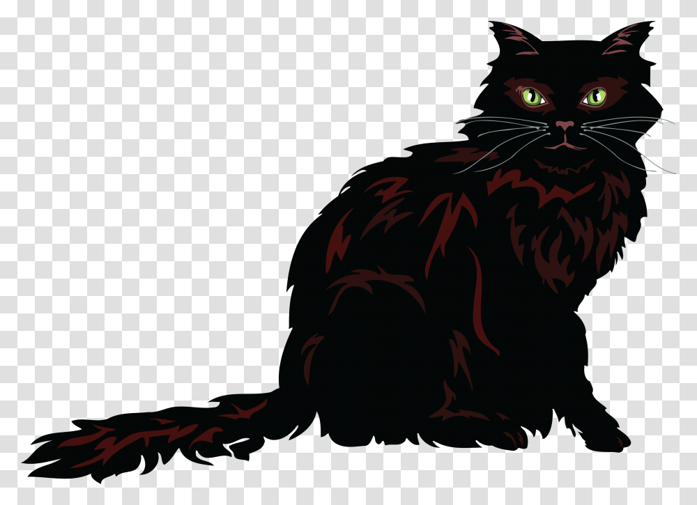 Free Clipart Of A Long Haired Cat, Mammal, Animal, Wildlife, Pet Transparent Png