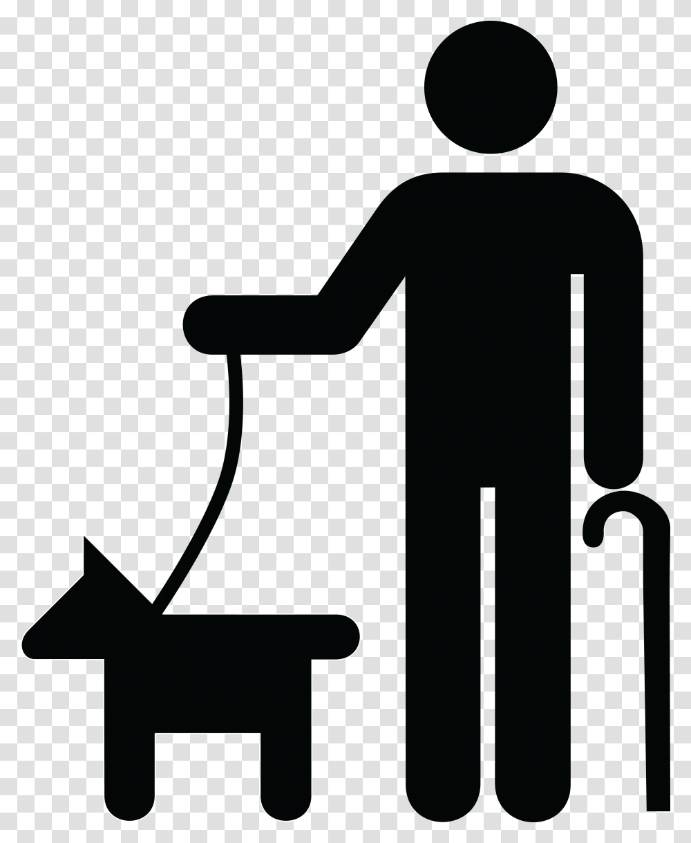 Free Clipart Of A Man With Disability Dog, Metropolis, Urban Transparent Png