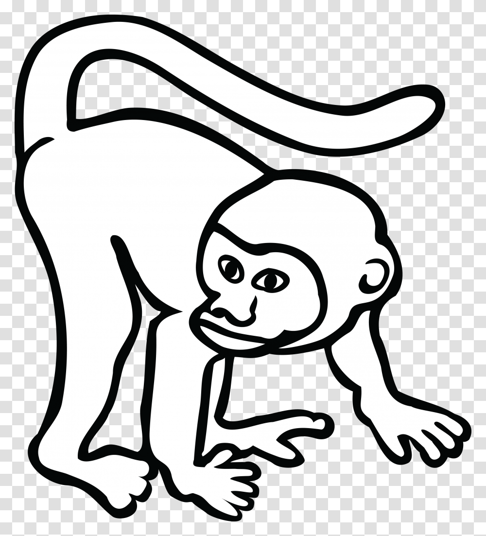 Free Clipart Of A Monkey, Stencil, Animal, Baby Transparent Png