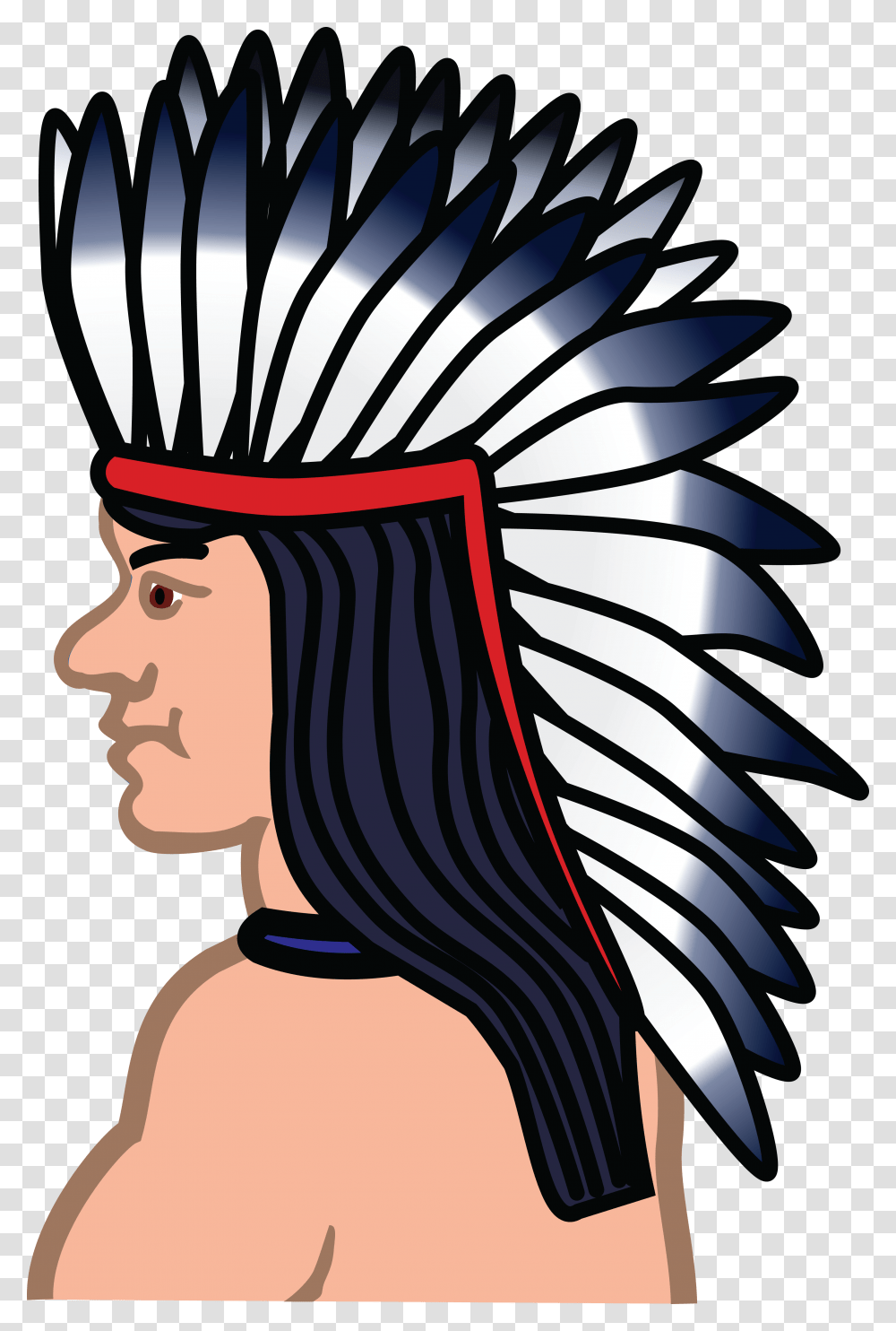 Free Clipart Of A Native American Indian, Label Transparent Png