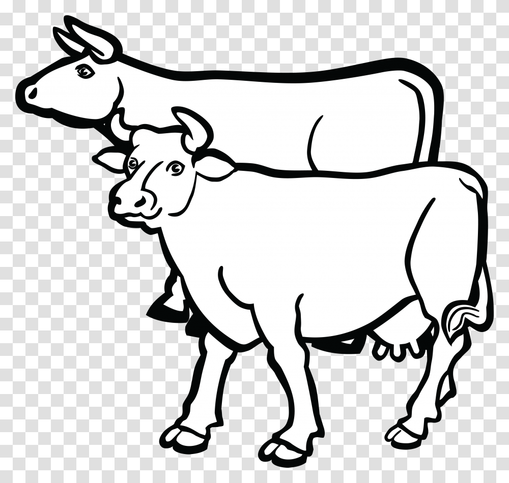 Free Clipart Of A Pair Of Cows, Mammal, Animal, Cattle, Bull Transparent Png