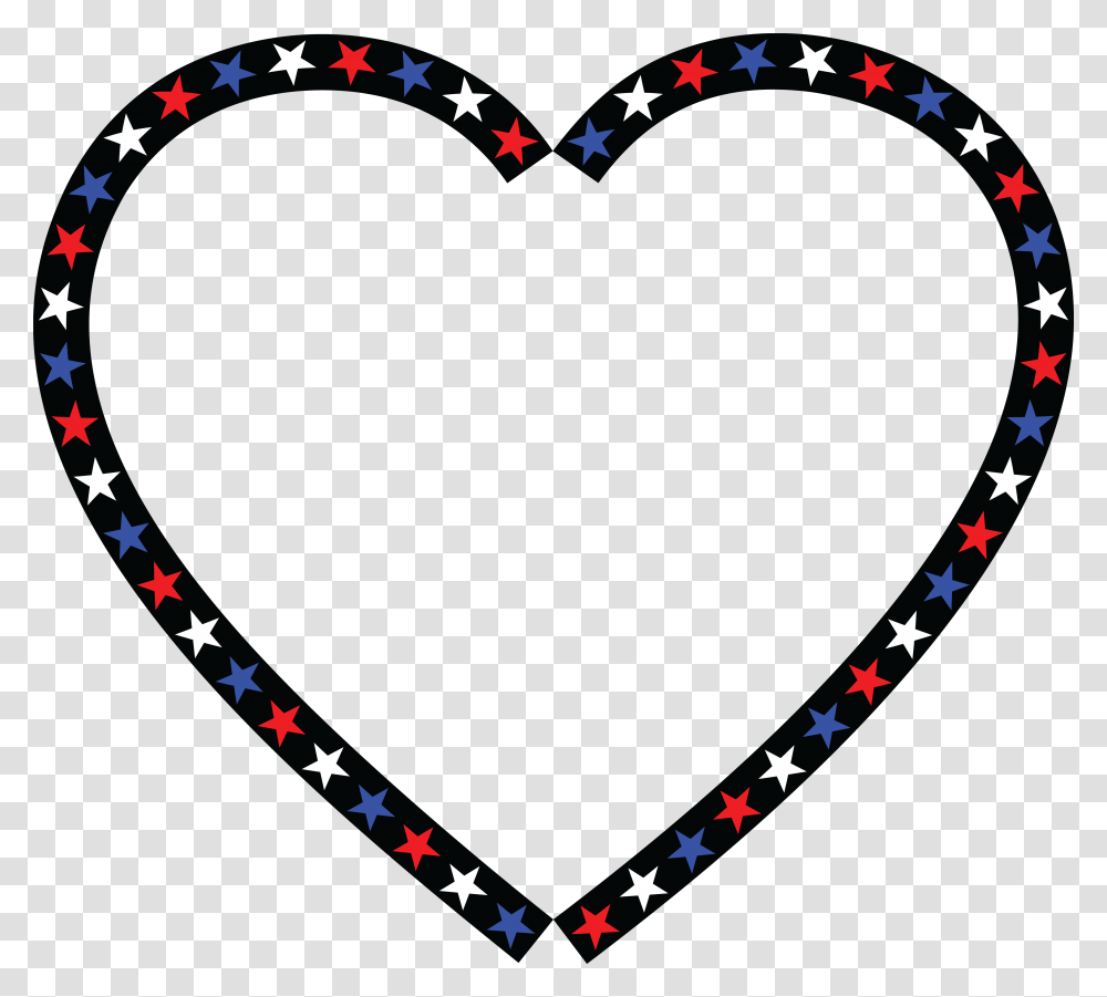 Free Clipart Of A Patriotic American Star Patterned Heart, Rug, Star Symbol Transparent Png